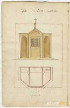 Confessional de l'église des Trois-Maisons (manuscrit Morius 77)